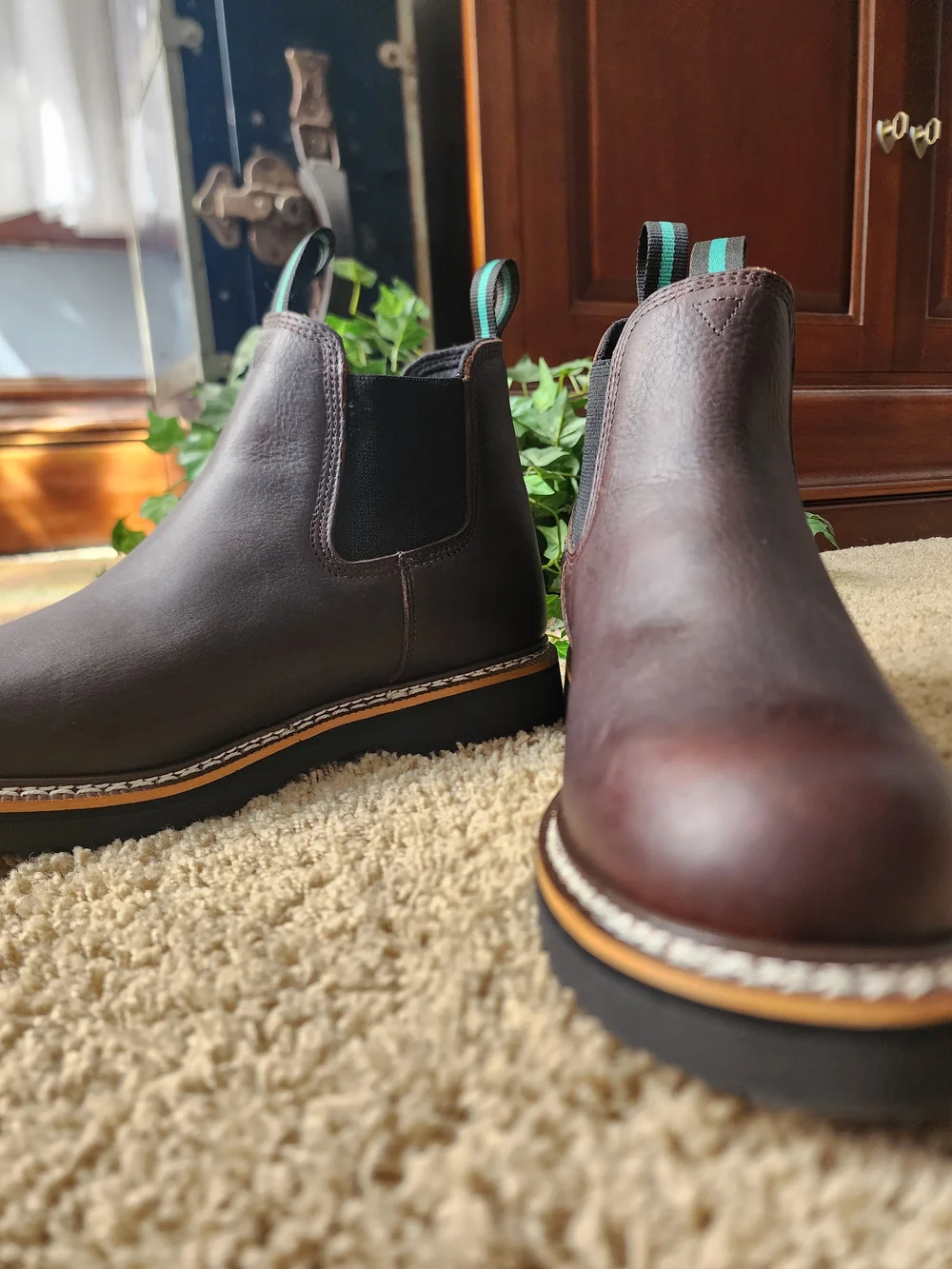 Georgia Boot Brown Leather Chukka Work Boots